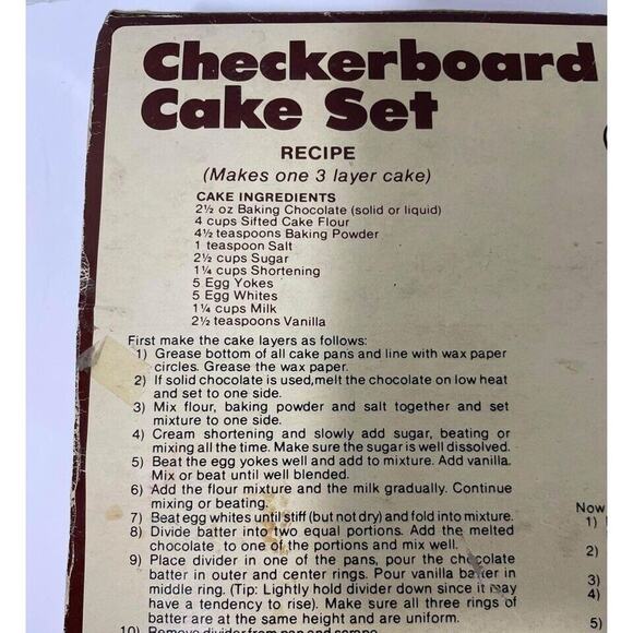 Vintage 1983 HOAN Checkerboard Cake Set Round Pan - Picture 9 of 10